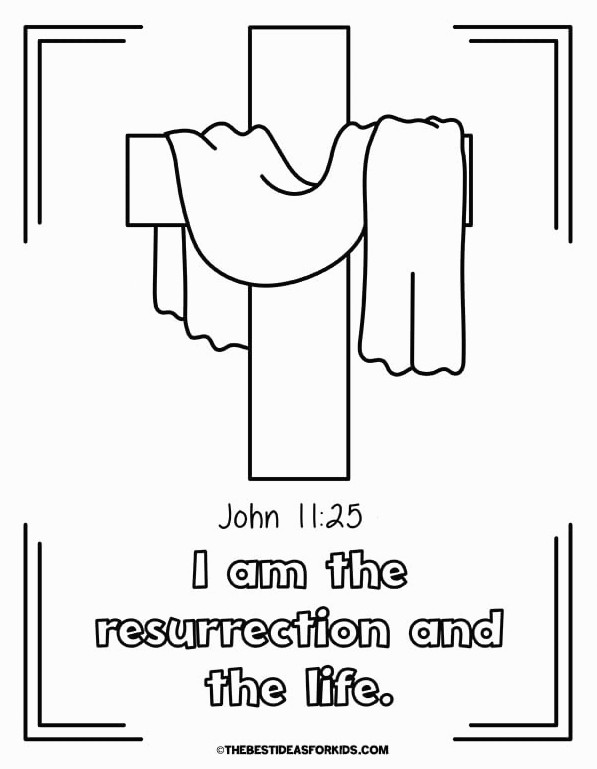 I am the resurrection Coloring Page