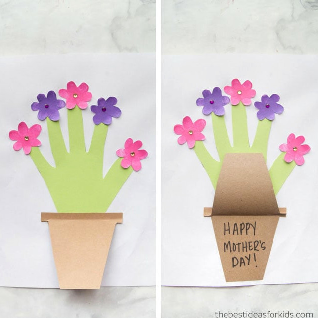 Mother's Day Handprint & Fingerprint Flower