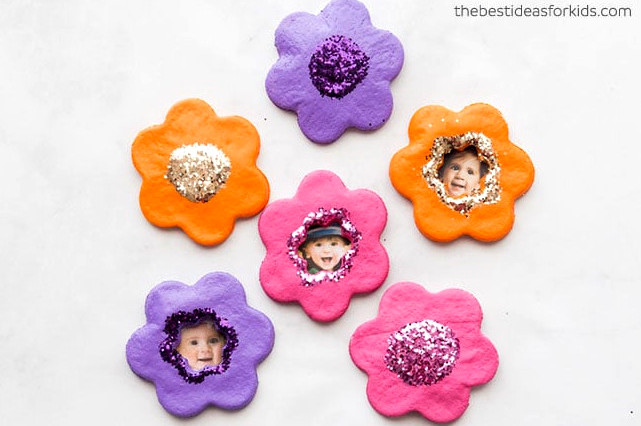 Salt Dough Flower Magnets