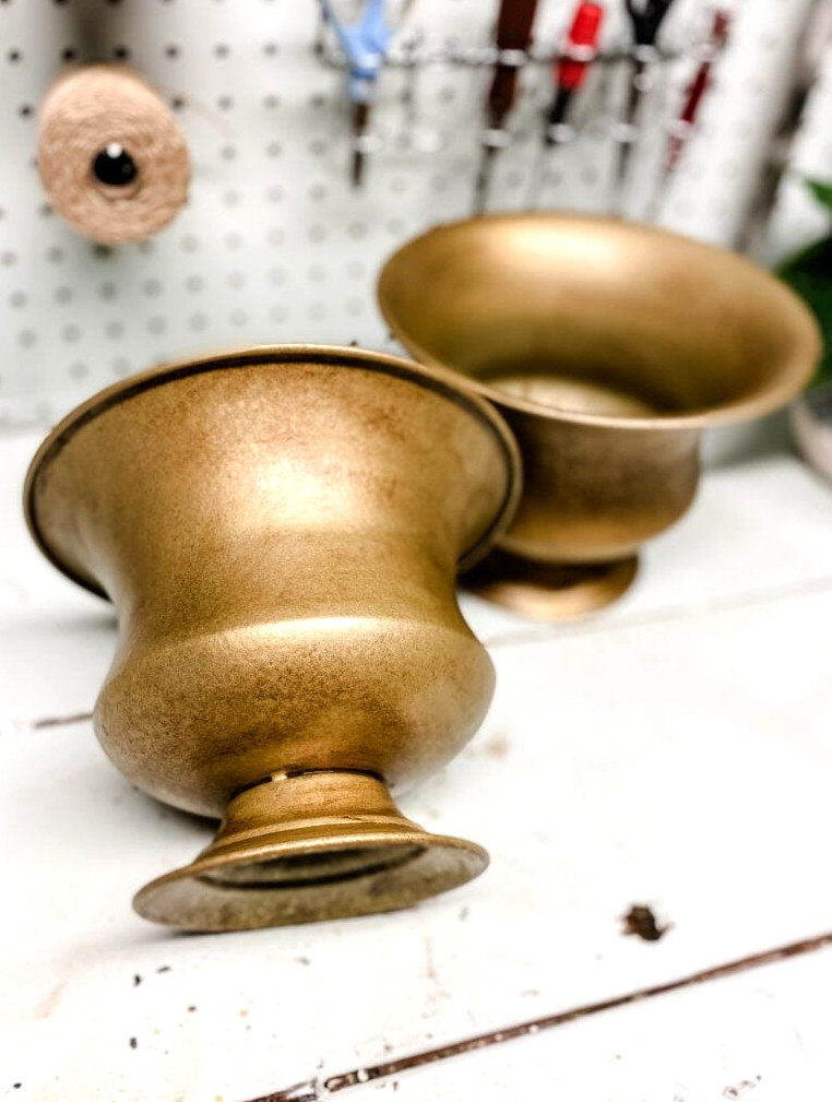 antique brass planters