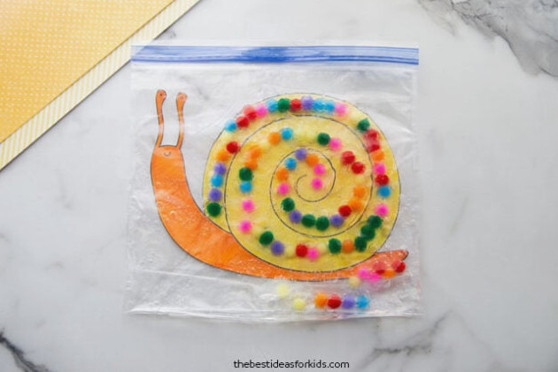 pom pom snail craft