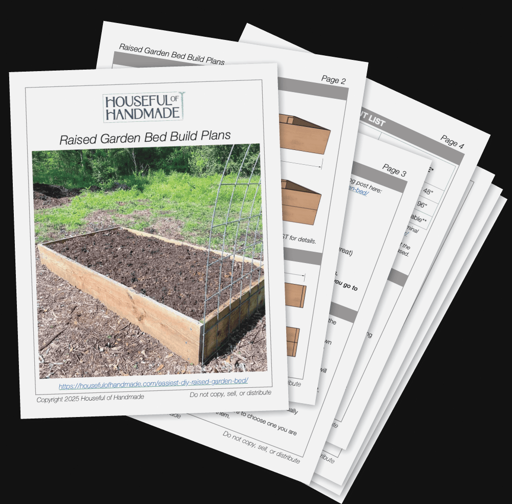 Printable PDF instructions for a simple raised garden bed.