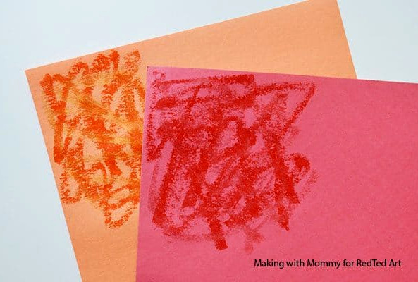 Coloured paper for handprint fire from rocket