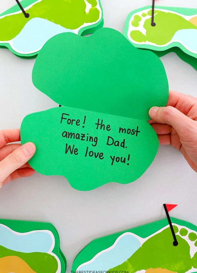 Father's Day Golf Footprint Card