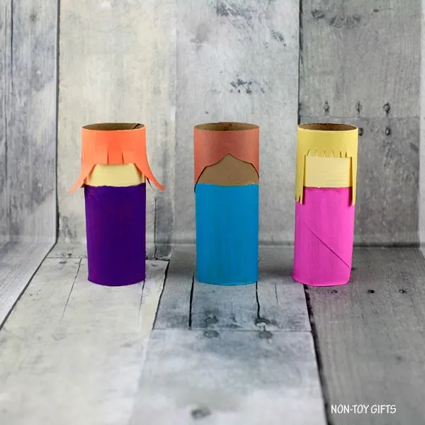 paper hair attached to paper tubes
