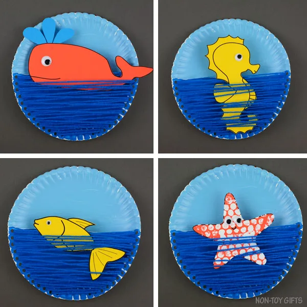 Paper plate ocean craft for kids