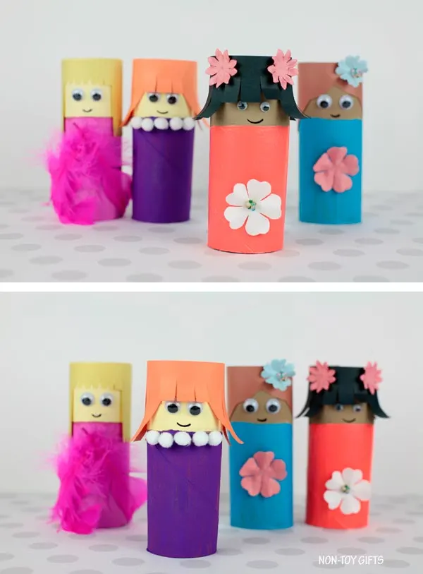 paper roll Mother's Day project for children