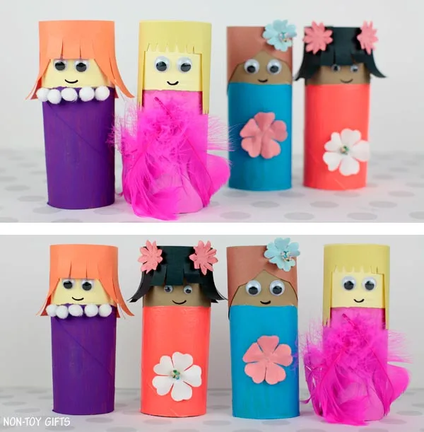 easy paper roll Mother's Day project for preschool children