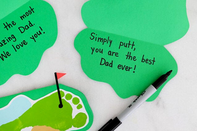 Writing a message in the golf card