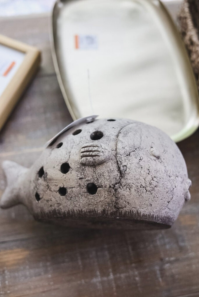 cement fish statue