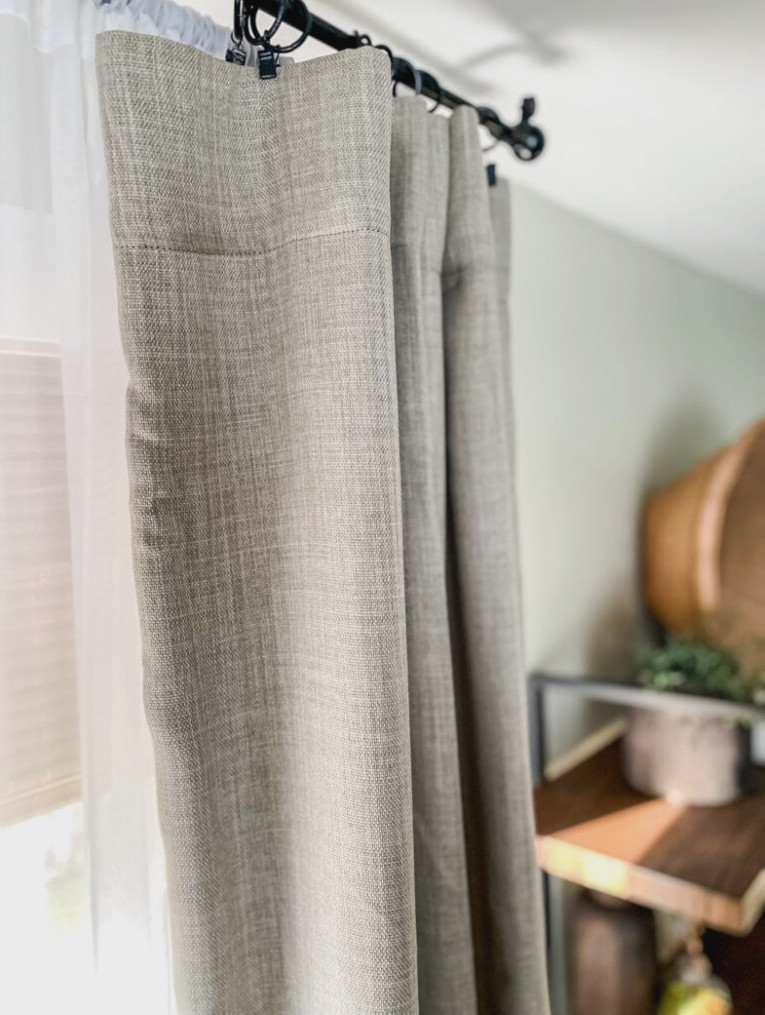 oatmeal linen curtain panel