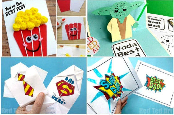 Collage of Dad Cards for Kids to Make