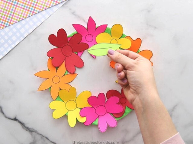 Paper Leaves Attached to Paper Plate