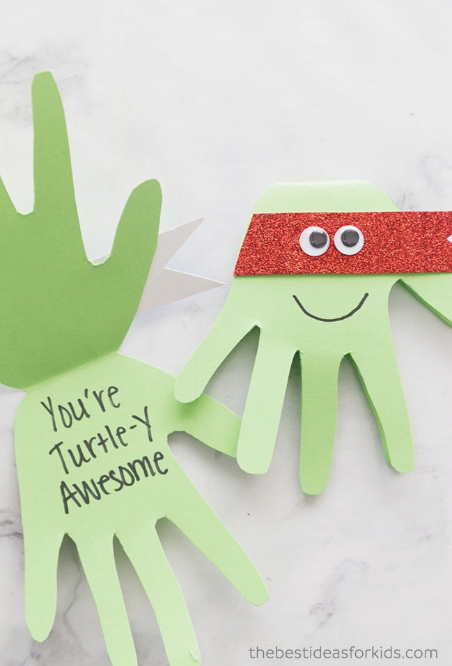Ninja Turtle Handprint Cards