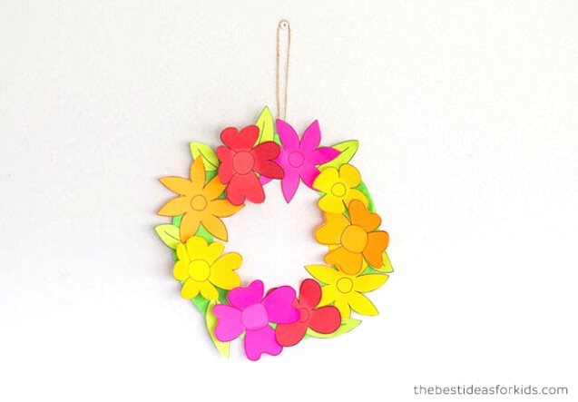 Spring Wreath with Paper Flowers