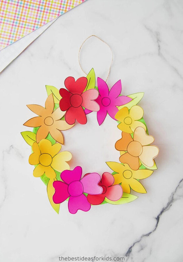 Printable Template for Paper Flower Wreath