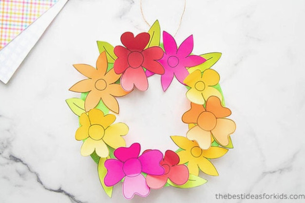 Printable Paper Flower Wreath