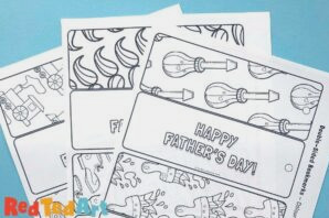 3 sheets of coloring bookmarks for dad