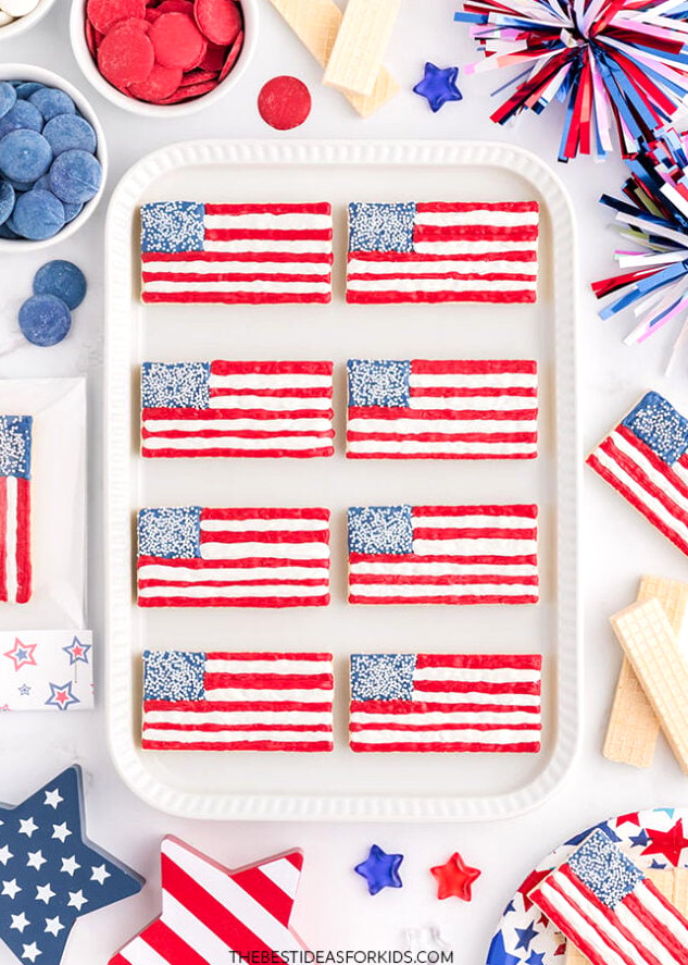 4th of July Flag Wafer Desserts