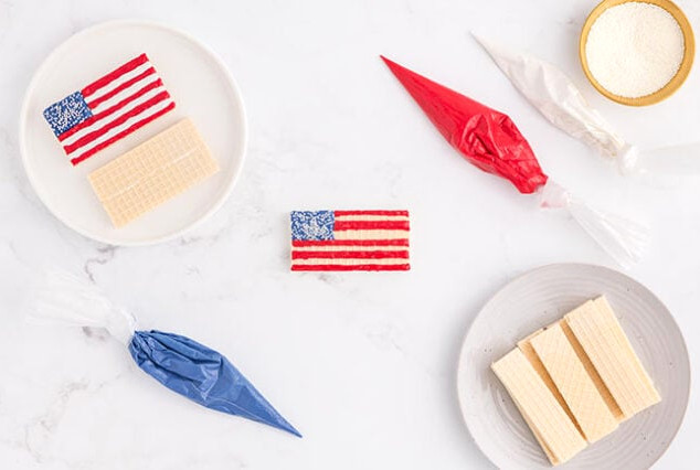 Red stripes on cookie