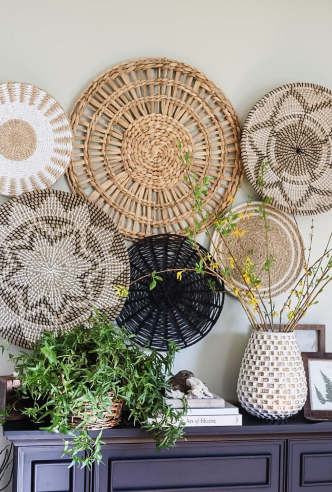 basket wall above the mantle
