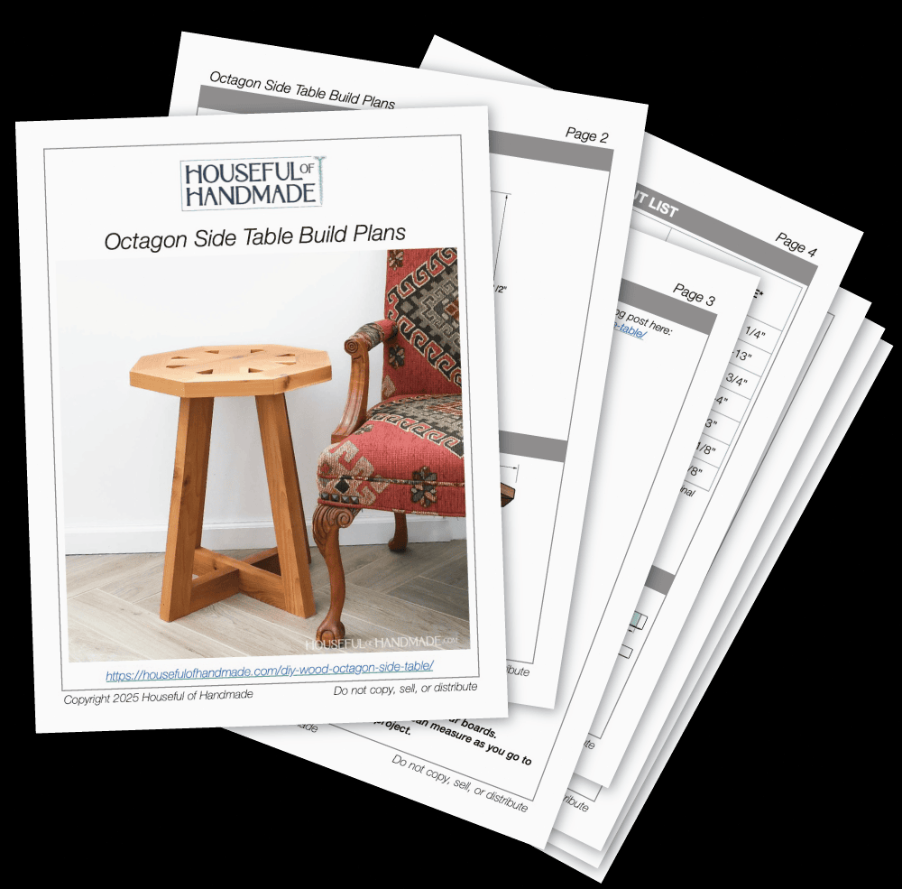 Printable PDF instructions for building the octagonal side table.