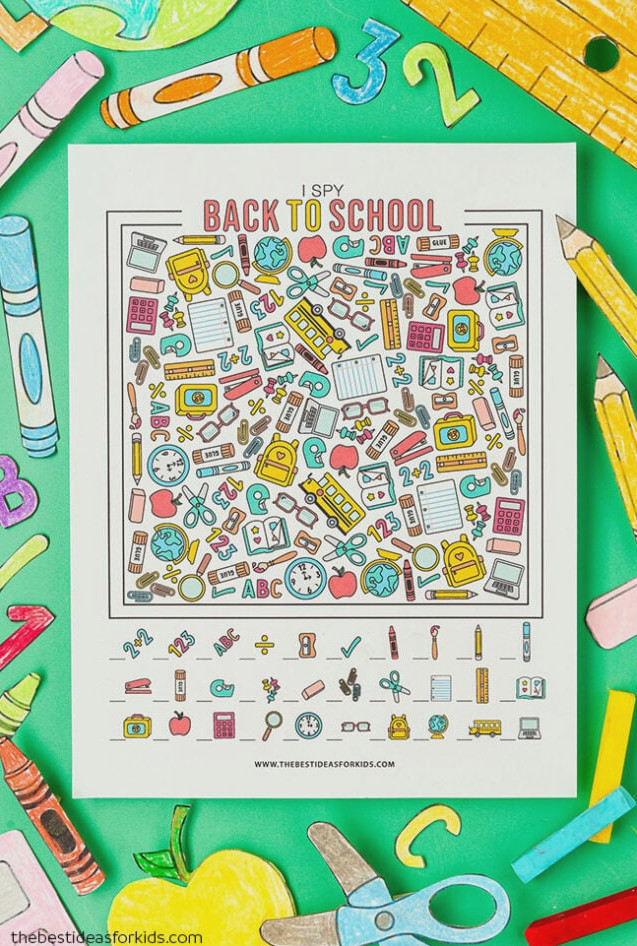 Back to School Free Printable I Spy