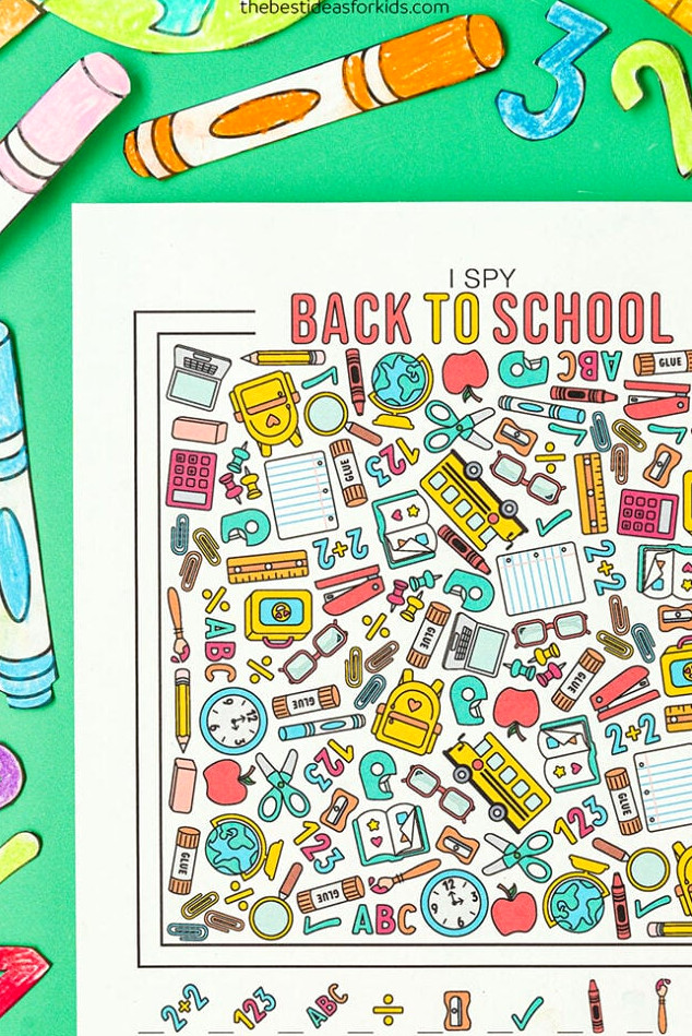 Back to School I Spy Free Printable
