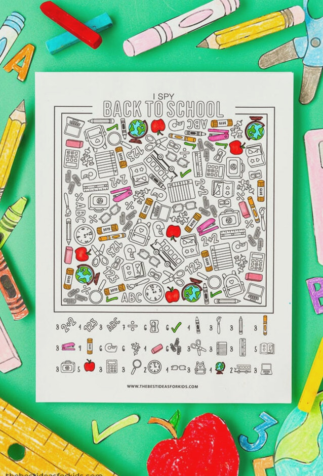 Coloring Page I Spy Back to School