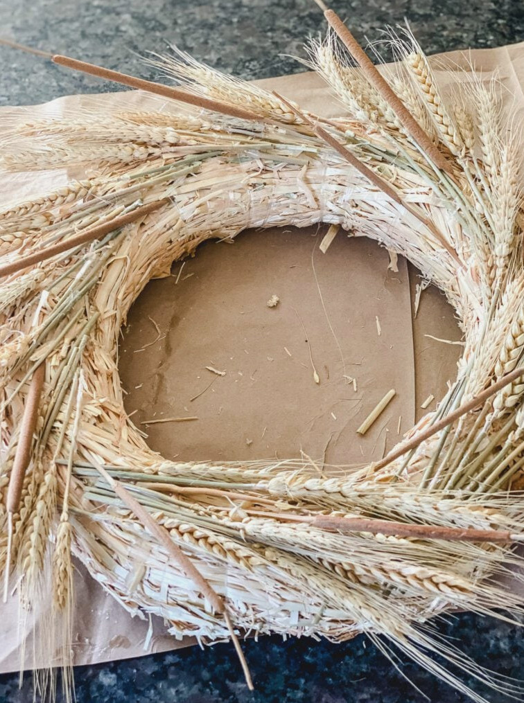 wreath with dried wheat