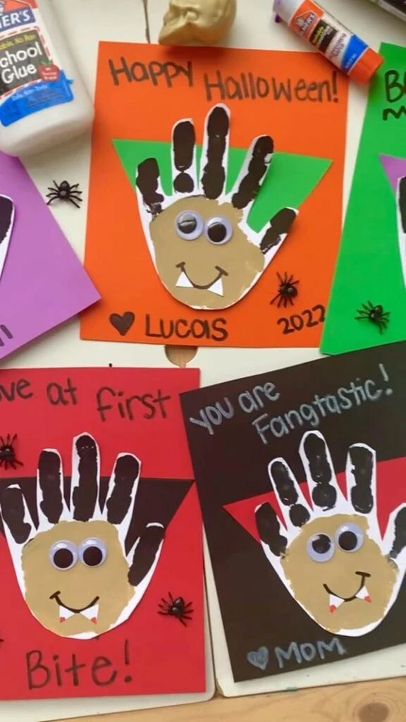 Handprint Frankenstein cards