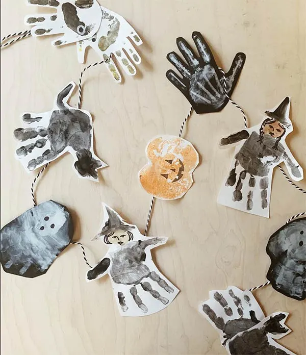 Halloween handprint garland
