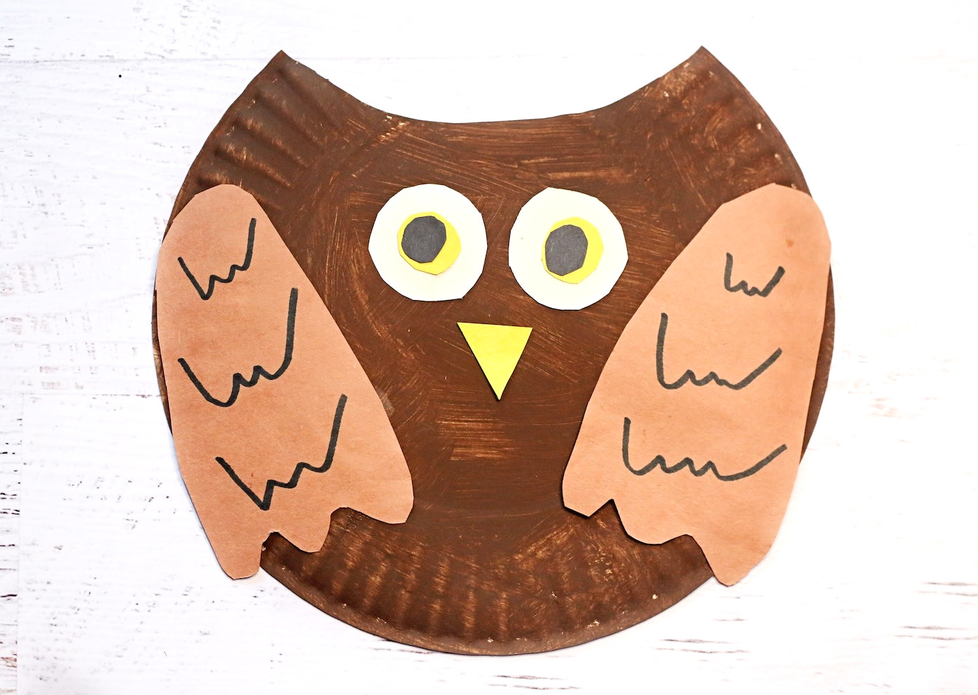 owl craft paper plate