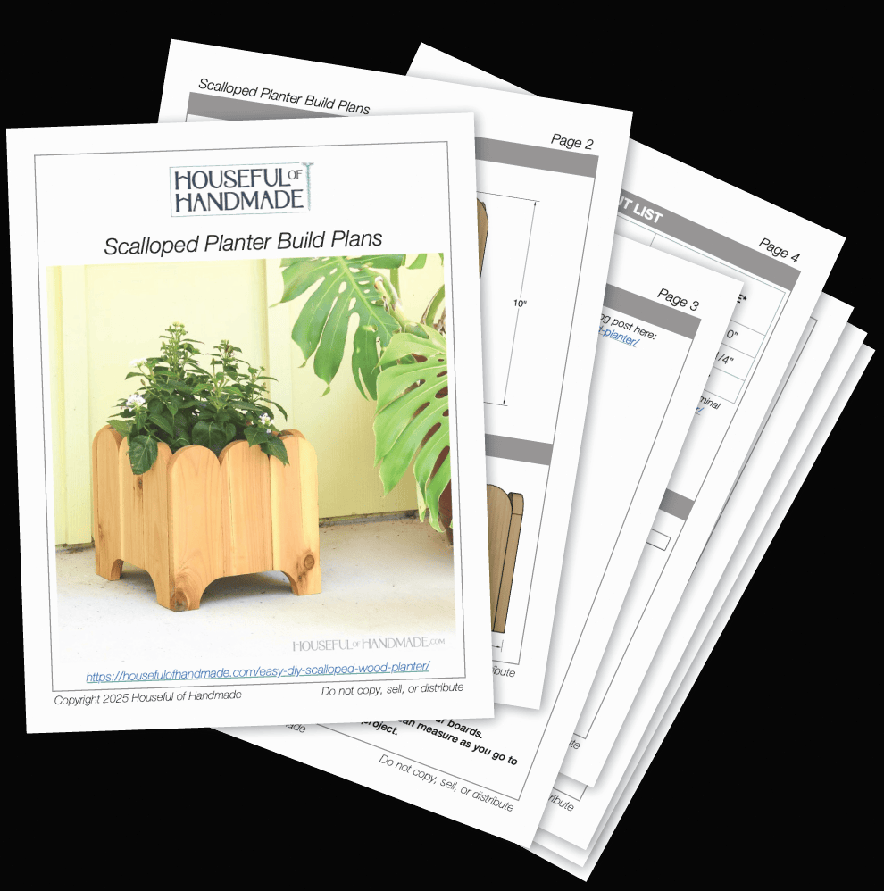 PDF plans for a scalloped planter.