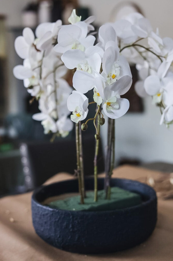 faux orchid planter