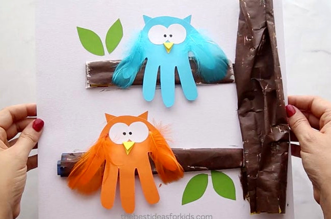 Owl Handprint Art