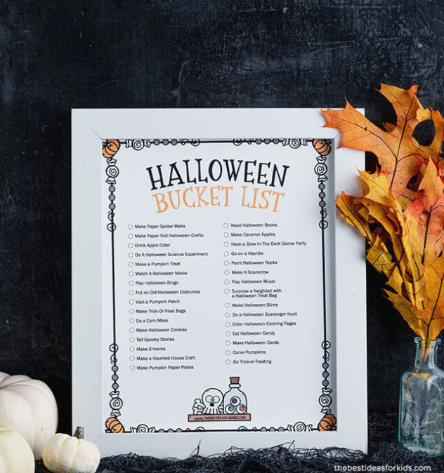 Checklist Halloween Bucket List