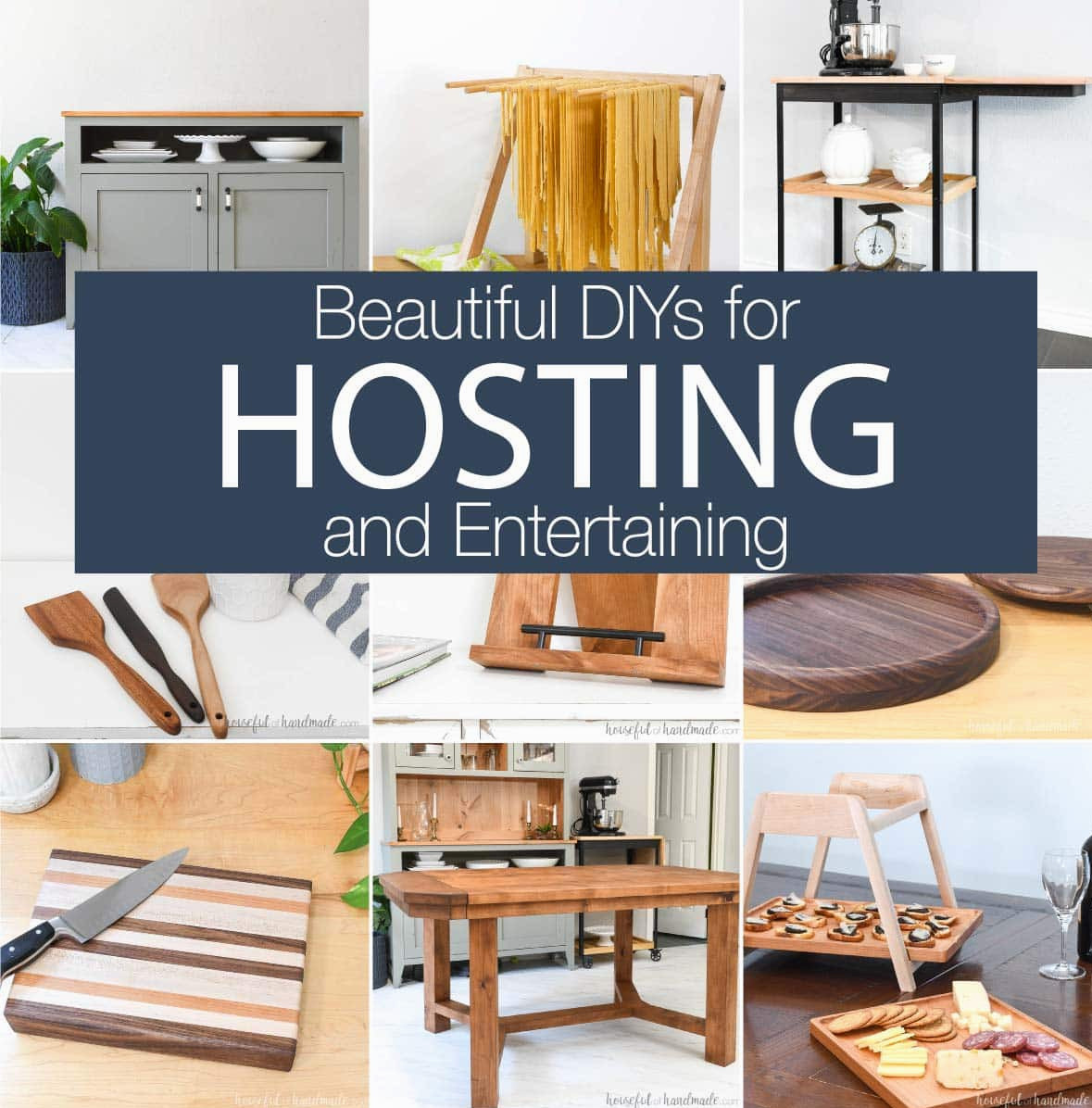Nine pictures of DIY projects to use when hosting and entertaining.