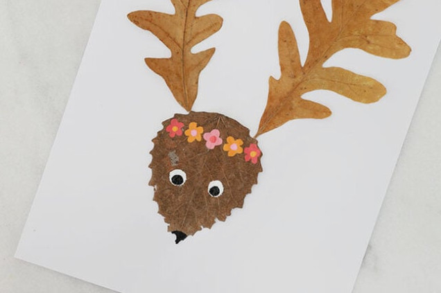 Adding finishing touches to leaf deer