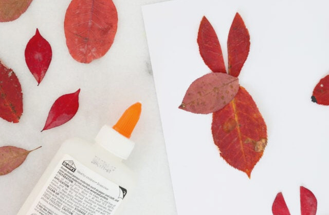 Securing leaf bunnies with glue