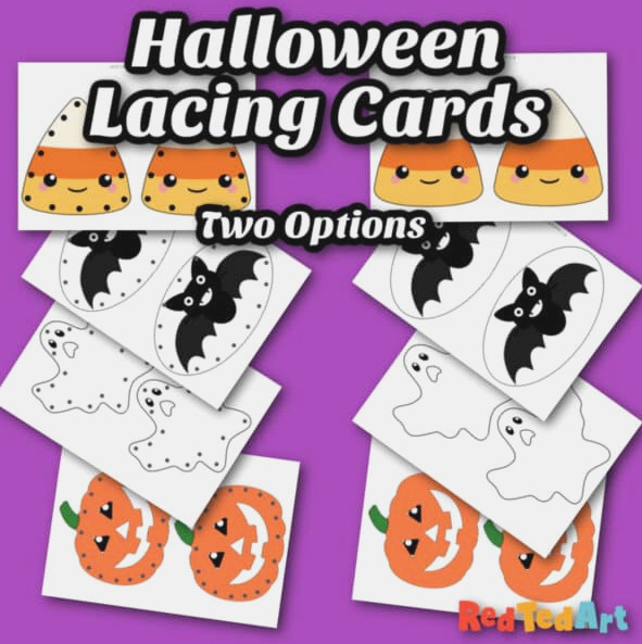 Lacing Cards for Halloween