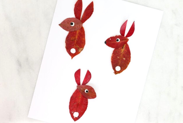 Adding painted features to leaf bunnies