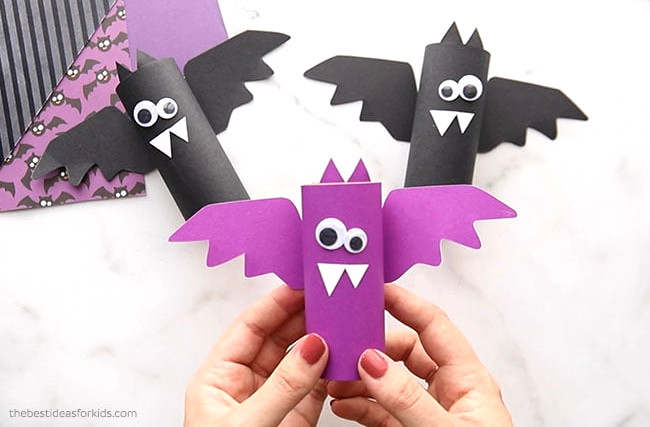 Paper Roll Halloween Bats