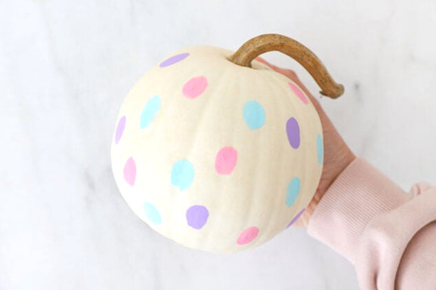 Pastel ghost dots all over pumpkin