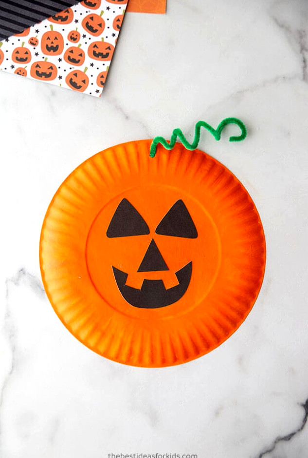 Pumpkin Paper Plate Craft for Kids