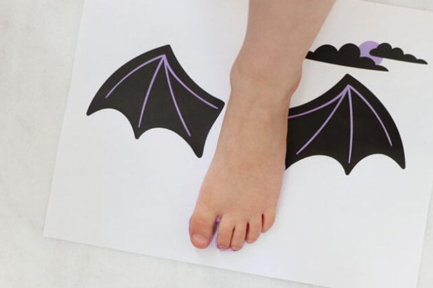 Stamping footprint onto bat paper