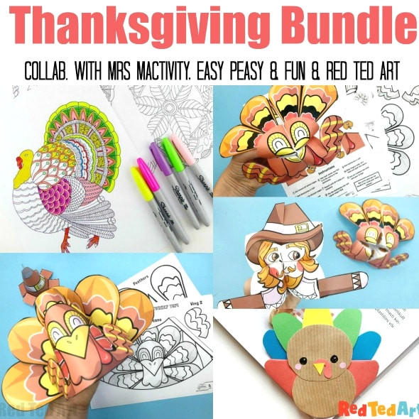 Collage of Thankgiving Crafts for Kids