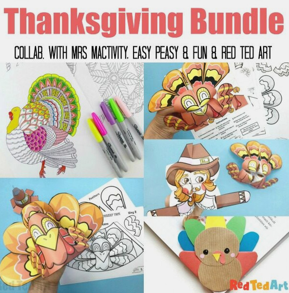 Collage of Thankgiving Crafts for Kids