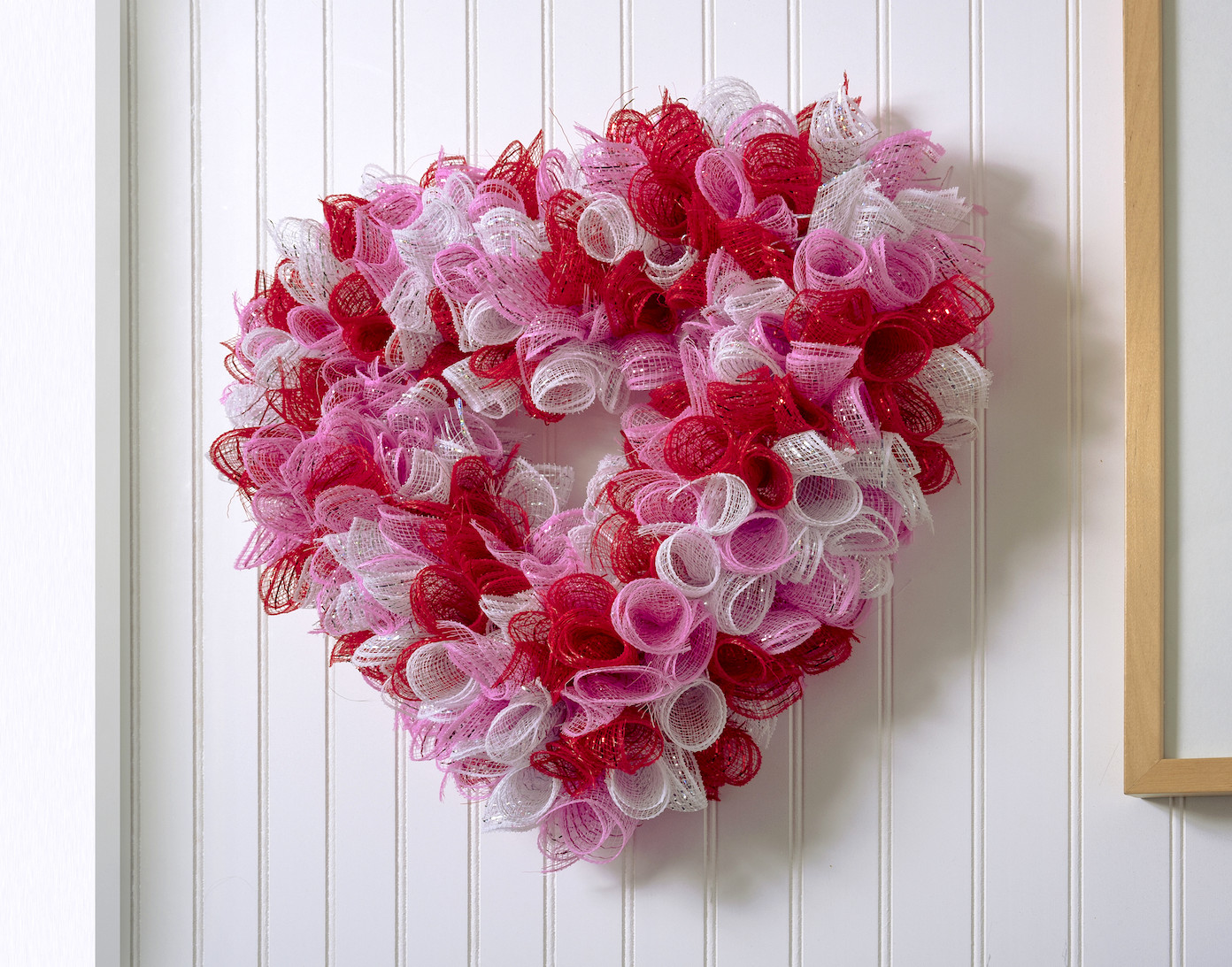 deco mesh valentine heart wreath