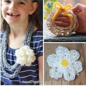 How to Finger Knit a Pumpkin - more fun with finger knitting! Oh yes, we have done it again, another finger knitting project idea - make these oh so easy finger knitted Jack O'Lantern! How we love CUTE Halloween Crafts for Kids!! Gorgeous!
